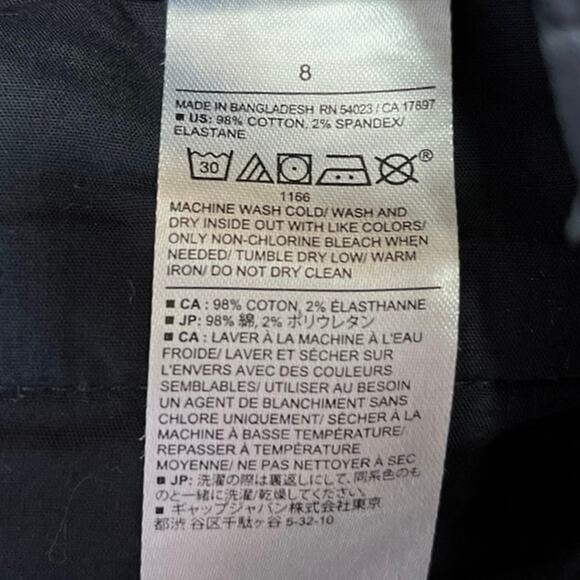 Banana Republic Navy High Rise Slim Fit Cropped Straight Leg Chino Pant Size 8 - Picture 5 of 5